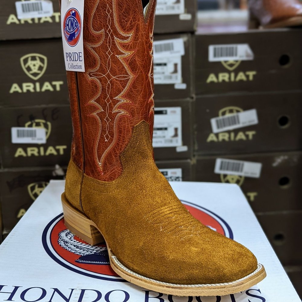 HONDO STYLE 2645 MAPLE ROUGHOUT COWBOY BOOTS